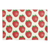Aardbeienpatroon, Rode Aardbeien, Fruit, Blad Kussensloop (Voorkant)