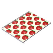 Aardbeienpatroon, rode aardbeien, fruit, blad notitieboek (Linkerzijde)