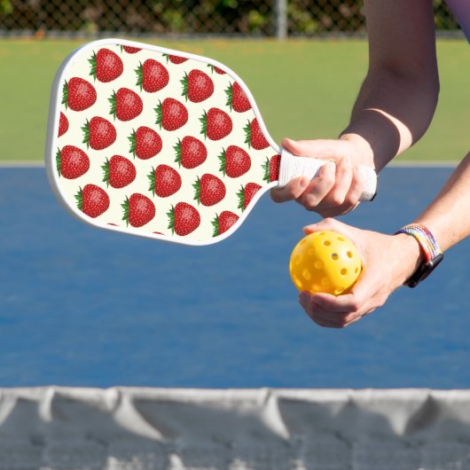 Aardbeienpatroon, rode aardbeien, fruit, blad pickleball paddle (Insitu)