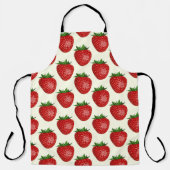 Aardbeienpatroon, rode aardbeien, fruit, blad schort (Voorkant)