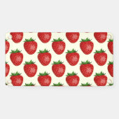 Aardbeienpatroon, rode aardbeien, fruit, blad spandoek (Horizontaal)