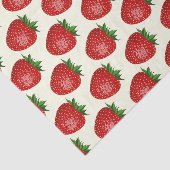 Aardbeienpatroon, rode aardbeien, fruit, blad tissuepapier (Detail)