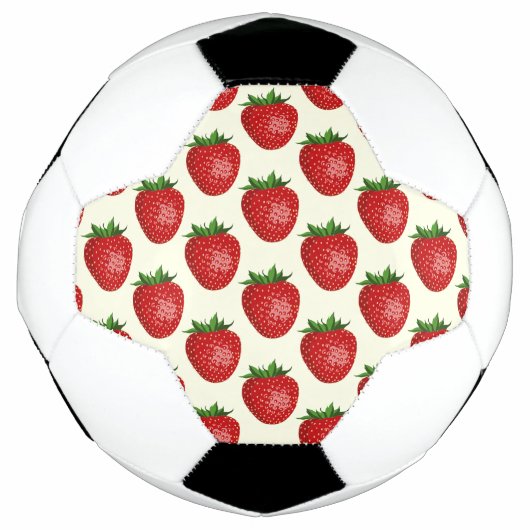 Aardbeienpatroon, rode aardbeien, fruit, blad voetbal (Voorkant)