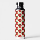 Aardbeienpatroon, Rode Aardbeien, Fruit, Blad Waterfles (Links)