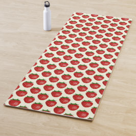 Aardbeienpatroon, Rode Aardbeien, Fruit, Blad Yogamat