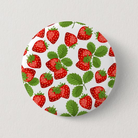 Aardbeienpatroon Ronde Button 5,7 Cm (Voorkant)