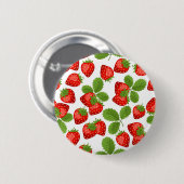 Aardbeienpatroon Ronde Button 5,7 Cm (Voorkant /achterkant)