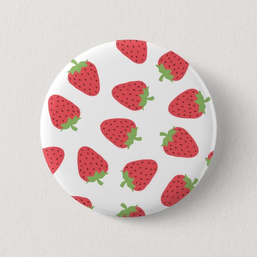 Aardbeienpatroon Ronde Button 5,7 Cm (Voorkant)