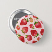 Aardbeienpatroon Ronde Button 5,7 Cm (Voorkant /achterkant)