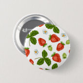 Aardbeienpatroon Ronde Button 5,7 Cm (Voorkant /achterkant)