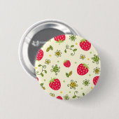Aardbeienpatroon Ronde Button 5,7 Cm (Voorkant /achterkant)
