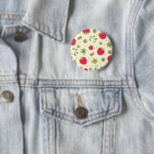 Aardbeienpatroon Ronde Button 5,7 Cm (In situ)