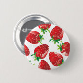 Aardbeienpatroon Ronde Button 5,7 Cm (Voorkant /achterkant)