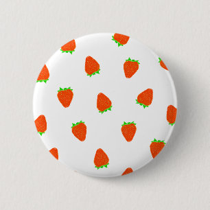 aardbeienpatroon ronde button 5,7 cm