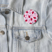 Aardbeienpatroon Ronde Button 5,7 Cm (In situ)