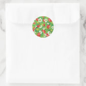 Aardbeienpatroon Ronde Sticker (Tas)