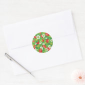 Aardbeienpatroon Ronde Sticker (Envelop)