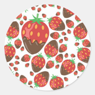 Aardbeienpatroon Ronde Sticker