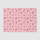 Aardbeienpatroon roze tissuepapier (Voorkant)