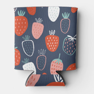 Aardbeienpatroon, Scandinavische kinder textuur. Blikjeskoeler