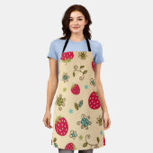 Aardbeienpatroon Schort (Gedragen)