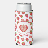 Aardbeienpatroon Seltzer Blikjeskoeler (Seltzer Voorkant)