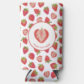 Aardbeienpatroon Seltzer Blikjeskoeler (Voorkant)