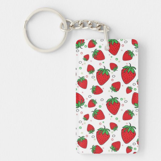 Aardbeienpatroon Sleutelhanger (Voorkant)