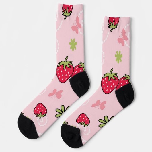 Aardbeienpatroon Sokken (Links)