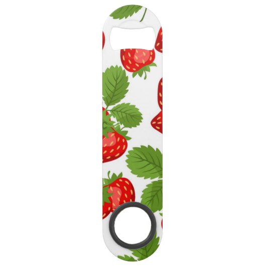 Aardbeienpatroon Speed Flessenopener (Voorkant)