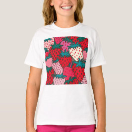 Aardbeienpatroon T-shirt