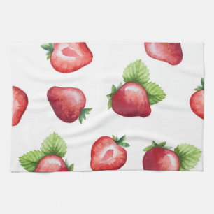 Aardbeienpatroon Theedoek
