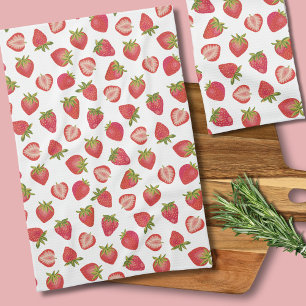 Aardbeienpatroon Theedoek