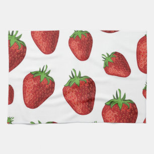 Aardbeienpatroon Theedoek
