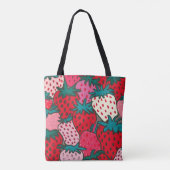 Aardbeienpatroon Tote Bag (Achterkant)