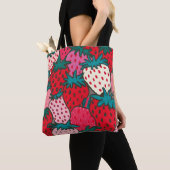 Aardbeienpatroon Tote Bag (Dichtbij)