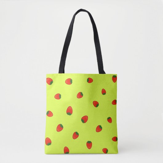 Aardbeienpatroon Tote Bag (Voorkant)