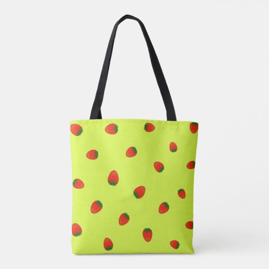 Aardbeienpatroon Tote Bag (Achterkant)