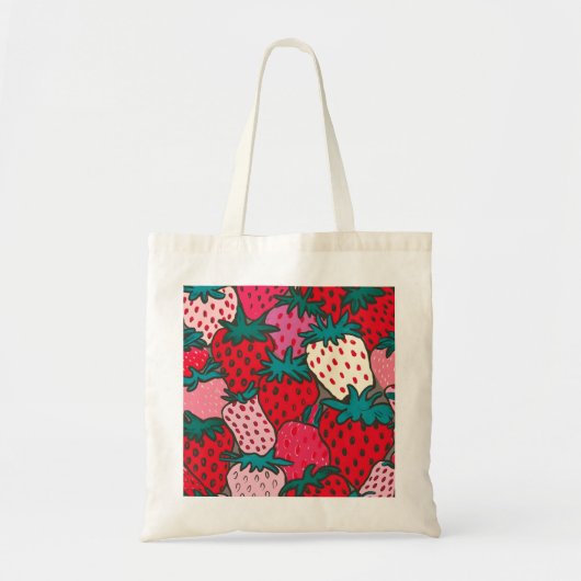 Aardbeienpatroon Tote Bag (Voorkant)
