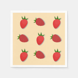 Aardbeienpatroon voor fruit zomer goede sfeer servet