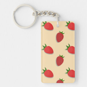 Aardbeienpatroon voor fruit zomer goede sfeer sleutelhanger