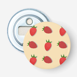 Aardbeienpatroon voor vruchtenzomertijd goede bes button flesopener