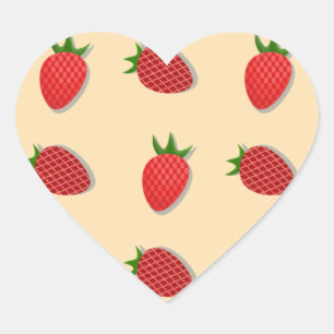 Aardbeienpatroon voor vruchtenzomertijd goede bes hart sticker