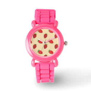 Aardbeienpatroon voor vruchtenzomertijd goede bes horloge