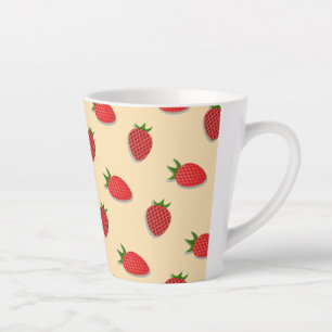 Aardbeienpatroon voor vruchtenzomertijd goede bes latte mok