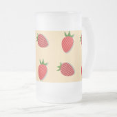 Aardbeienpatroon voor vruchtenzomertijd goede bes matglas bierpul (Voorkant rechts)