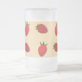 Aardbeienpatroon voor vruchtenzomertijd goede bes matglas bierpul (Center)