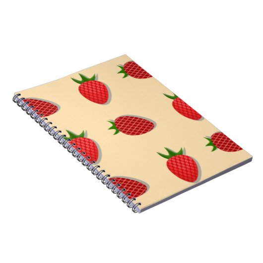 Aardbeienpatroon voor vruchtenzomertijd goede bes notitieboek (Rechterzijde)