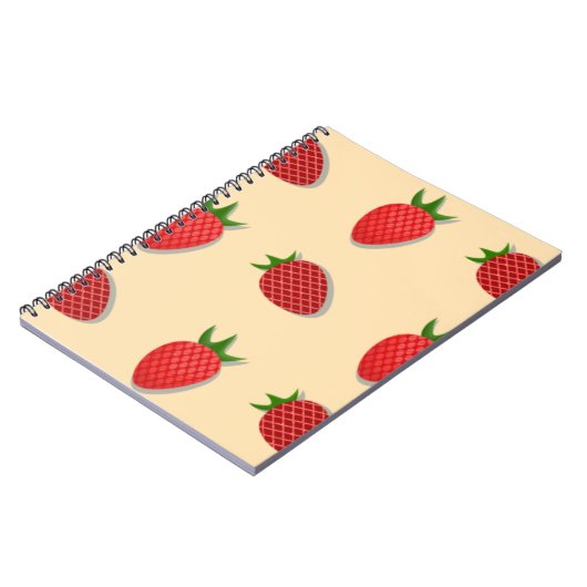 Aardbeienpatroon voor vruchtenzomertijd goede bes notitieboek (Linkerzijde)