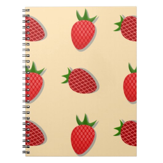 Aardbeienpatroon voor vruchtenzomertijd goede bes notitieboek (Voorkant)